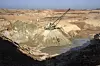 Ukraina og USA er enige om en avtale som sikrer amerikanerne førsterett til nye avtaler om utvinning av mineraler og andre naturressurser i Ukraina. Bildet er fra en ilmenitt-gruve i Kirovohrad-regionen i Ukraina.