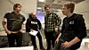 Linjeforeningen Enigma hadde en land diskusjon før de besluttet å ønske Piratpartiet velkommen på skolen. Fra høyre: William Killerud, Espen Torås, Geir Aaslid og Mikael Larsen.