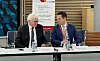Heidelberg Cement-sjef Dominik von Achten (til høyre) benyttet møtet i Norge til å henvende seg til ledelsen i hjemlandet, ved den tyske forbundspresidenten Frank-Walter Steinmeier.
