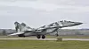 En ukrainsk MiG-29 Fulcrum under avgang på et bilde tatt i 2018.