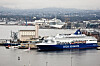 DFDS-fergen Pearl Seaways til kai på Utstikker 2 på Vippetangen. Color Line på Hjortneskaia i bakgrunnen har benyttet landstrøm siden 2011.