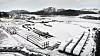 Fra byggeperioden: Turbindeler klare for transport til Roan-feltet. I midten av bildet sees de tre første trailertransportene med turbinblader. Foto: Eirik Helland Urke