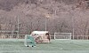 Flere steiner endte opp på Geitebakken fotballbane etter et ras i natt.