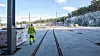 Det er sløyfer i enden av anlegget, slik at vognene kan passere gjennom i én retning.