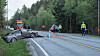 Arkivfoto fra en trafikkulykke ved Valand på E39 mellom Kristiansand og Mandal i 2018.
