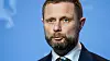Helseminister Bent Høie (H) under en pressekonferanse om nye tiltak på Østlandet i forbindelse med utbruddet av den britiske muterte varianten av koronaviruset i Nordre Follo søndag kveld.