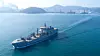 KNM Maud på den første seilasen i nærheten av DSME-verftet på Geoje i Sør-Korea i desember.