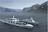 Illustrasjon av KNM Maud sammen med en fregatt i Fridtjof Nansen-klassen. Bilde: Forsvaret
