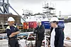 Odd Rune Bråstad følger opp byggingen av de to USV-ene. Her sammen med kaptein Håkon Brathagen fra Massterly og ROV-leder Morgan Kråbøl, Reach Subsea- Foto: Tore Stensvold