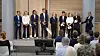 Det er en stolt prosjektleder Tone Dale (helt til høyre) som kunne presentere årets DNV-sommerstudenter.