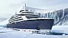 Vard skal levere verdens første isbrytende cruiseskip. Det skal tåle 3,5 meter tykk is og har plass til 270 passasjerer. Leveres til Ponant i 2021. Foto: Stirling Design International