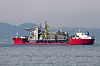 Her fraktes det 9750 tonn tunge plattformdekket fra Sør-Korea til Nordsjøen.