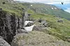 Baksprekk i fjellpartiet Indre Nordnes i Lyngen. Foto: Ingunn Hernes/NVE