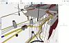 Utsnitt i Trimble Connect, teknisk infrastruktur i bakken i Bussveien. Rogaland fylkeskommune har som mål at kollektivtrafikken skal bli mer presis, gå oftere og være mer behagelig. Illustrasjon: Asplan Viak