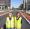 Avdelingsleder i prosjektvirksomheten i Lørenskog kommune, Elisabeth Borge, sammen med kommunens prosjektleder Lars Lilleengen. Foto: Jarle Skoglund