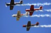 Britiske Aerostars, med sine russiske YAK 50 og 52-fly var også i år en av hovedattraksjonene på Rygge.