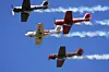 Britiske Aerostars, med sine russiske YAK 50 og 52-fly var også i år en av hovedattraksjonene på Rygge.