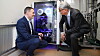 Anders Valland (Sintef OCean) og Rolf Fiskerstrand (Fiskerstrand Holding) studerer brenselcellen på 60 kW fra Hydrogenics.