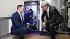 Anders Valland (Sintef OCean) og Rolf Fiskerstrand (Fiskerstrand Holding) studerer brenselcellen på 60 kW fra Hydrogenics.