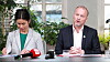 Uten karbonfangst på Klemetsrud når ikke Oslo sine klimamål. Byrådsleder Raymond Johansen er skuffet og håper Stortinget vil gå inn med støtte til Klemetsrud. Her sammen med miljøbyråd Lan Marie Berg (MDG).