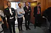 HYGGET SEG: Olje- og energiminister Ola Borten Moe hygget seg på åpningen av NVE-bygget.