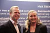 Konsernsjef Svein Tore Holsether i Yara og rederisjef Bente Hetland i North Sea Container Line var på Zero-konferanse og presenterte nyheten om bestilling av nytt containerksip som skal gå på ammoniakk fra 2026. Foto: Tore Stensvold
