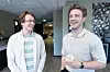 Jørgen Lind Fløystad (t. v.) og Eirik Runde Barlaug får ros av bransjeforening for mastereoppgaven om selvnavigerende droner.