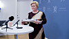 Finansminister Siv Jensen presenterer melding om Statens Pensjonsfond 2019 fredag ettermiddag.