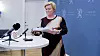 Finansminister Siv Jensen presenterer melding om Statens Pensjonsfond 2019 fredag ettermiddag.
