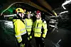 Tunnelmennesker. Et sted i berget under Oslo. F.v. HMS/KS-leder Kari Bjørnebøle Hass i AF-Gruppen, prosjektleder Erling Kleiven i AF-Gruppen og prosjektleder Hans Herlofsen i Statnett. Foto: Eirik Helland Urke