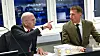 Forsvarere Christian Lundin (t.v.) og Tom Sørum til den tiltalte vaktsjefen.