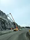 Sikring av fjellskjæring på vestsiden av Kvænangsfjellet.
