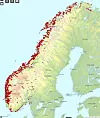 Kartet viser akvakulturlokalitetene i Norge og dermed hvor nullutslippsfartøyene vil måtte lade. Skjermbilde: Fiskeridirektoratet/Kartverket