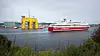 Landemerket forsvinner: Dolwin beta, plattformen som skal ta i mot strøm fra flere hundre havvindmøller, forlater Haugesund denne helgen. Bildet er fra mandag.