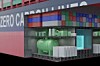 Eksempel på plassering av 4.generasjons kjernekraftreaktor (SMR) basert på saltsmelte, bly eller gasskjøling i et containerskip. Det tar mindre plass og skal være billigere enn store dieselmotorer.