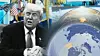 Donald Trump presenterer gullkuppelen i mai 2025.