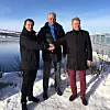 Konsernsjef i Statnett Auke Lont sammen med Per Erik Ramstad i Finnmark Kraft og Terje Skansen i Varanger Kraft. Foto: Statnett
