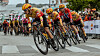 For første gang sykler et norsk herrelag Tour de France: Uno-X Pro Cycling Team. Her ser vi fra venstre rytterne Anders Halland Johannessen, Martin Urianstad Bugge, Rasmus Tiller og Tobias Halland Johannessen i etappe 3 av Tour of Norway 29. mai.