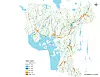 SIMULERING: Modellering av konsekvenser av styrtregn i Oslo i MIKE21. Kartet viser oversikt over vanndybder som kan inntreffe ved det verste scenarioforløpet når ledningsnettet er overfylt og kulverter er tettet med søppel fra flomvann. Illustrasjon: Oslo Kommune