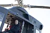 Forsvarsminister Tore O. Sandvik både ankom og forlot Rygge flystasjon i et Bell 412-helikopter.