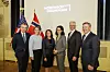 Northrop Grumman samlet sentrale aktører innen forsvar på Oslo Militære Samfund 21. mars i år. Fra venstre: Eirik Lie, president i Kongsberg Defence & Aerospace, Anne Marie Aanerud, statssekretær i Forsvarsdepartementet, Kathy J. Warden, daglig leder og president i Northrop Grumman, Sharon Hudson-Dean, chargé d’Affaires ved den amerikanske ambassaden i Oslo, Stephen O’Bryan, corporate vise president i Northrop Grumman, Tod D. Wolters, senior security consultant i Northrop Grumman. Foto: Arash A. Nejad