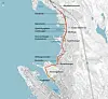 Sykkelveien som nå skal bygges ut i nordre del av Bergen. Illustrasjon: Statens vegvesen
