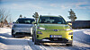 Vi har vært på en vintertesttur med Hyundai Kona (t.h) og Kia e-Niro.