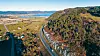 Fylkesvei 717 i Skaret, med utsyn nordover. Foto: Trøndelag fylkeskommune