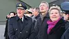 Kong Harald, Jens Stoltenberg og Erna Solberg fikk se F-35 i lufta over Ørland Flystasjon. Foto: Eirik Helland Urke