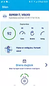 Appen viser deg hvordan bilen blir kjørt, og gir deg en poengsum. Foto: Skjermdump