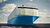 Maersk bestilte i januar 2021 en serie på 12 nye containerskip med metanolmotorer og nytt design. Bro og mannskapsavdeling er plassert forut på de nye containerskipene til Maersk. Illustrasjon: Maersk