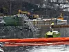 Slik ser de for seg den autonome farkosten med rampen og containeren i bakgrunnen. Illustrasjon: NagellD