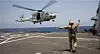 Arkivfoto av dekklanding med nederlandsk NH90.