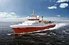 Seismikkskipet Polar Empress fikk skroget sitt bygget på Crist-verftet i Polen. Der skal en nordkoreansk tvangsarbeider ha omkommet i en sveiseulykke. Foto: GC Rieber Shipping